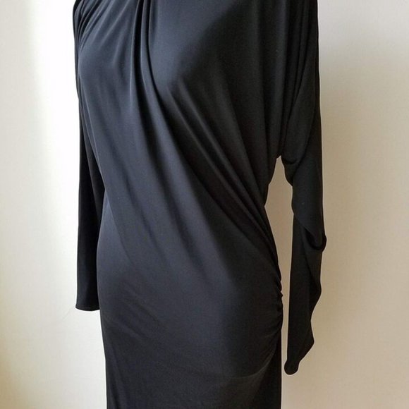 Lanvin Alber Elbaz Assymtrical Black Dress 100% Viscose